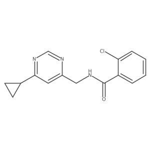 2-chloro-N-[(6-cyclopropylpyrimidin-4-yl)methyl]benzamide结构式