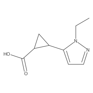 rac-(1R,2R)-2-(1-ethyl-1H-pyrazol-5-yl)cyclopropane-1-carboxylic acid结构式