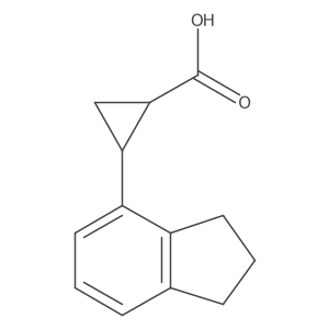 rac-(1R,2R)-2-(2,3-dihydro-1H-inden-4-yl)cyclopropane-1-carboxylic acid Structure