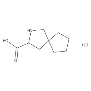 2-Azaspiro[4.4]nonane-3-carboxylic acid hydrochloride结构式