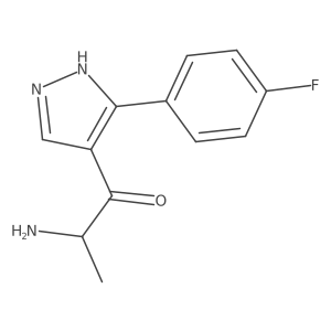 2-amino-1-[3-(4-fluorophenyl)-1H-pyrazol-4-yl]propan-1-one结构式