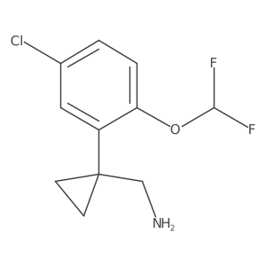 {1-[5-Chloro-2-(difluoromethoxy)phenyl]cyclopropyl}methanamine结构式