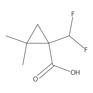 1-(Difluoromethyl)-2,2-dimethylcyclopropane-1-carboxylic acid结构式