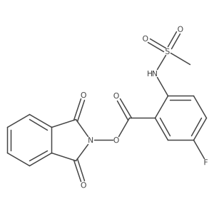 1,3-dioxo-2,3-dihydro-1H-isoindol-2-yl 5-fluoro-2-methanesulfonamidobenzoate结构式