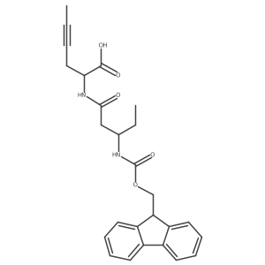 2-[(3R)-3-({[(9H-fluoren-9-yl)methoxy]carbonyl}amino)pentanamido]hex-4-ynoic acid Structure