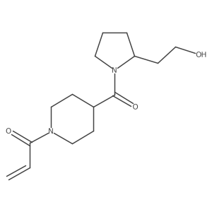 1-[4-[2-(2-Hydroxyethyl)pyrrolidine-1-carbonyl]piperidin-1-yl]prop-2-en-1-one结构式