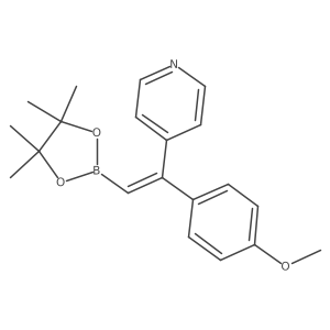 4-[1-(4-Methoxyphenyl)-2-(tetramethyl-1,3,2-dioxaborolan-2-yl)ethenyl]pyridine Structure