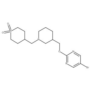 4-[[3-[(5-Bromopyrimidin-2-yl)oxymethyl]piperidin-1-yl]methyl]thiane 1,1-dioxide结构式