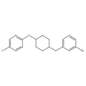 2-({1-[(3-Bromophenyl)methyl]piperidin-4-yl}oxy)-5-fluoropyrimidine Structure