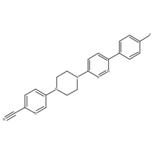 5-{4-[6-(4-Fluorophenyl)pyridazin-3-yl]piperazin-1-yl}pyridine-2-carbonitrile结构式