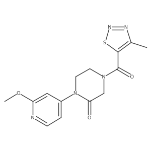 1-(2-Methoxypyridin-4-yl)-4-(4-methyl-1,2,3-thiadiazole-5-carbonyl)piperazin-2-one结构式