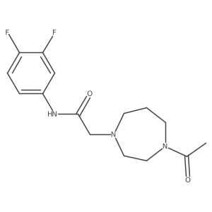 CC(=O)N1CCCN(CC(=O)Nc2ccc(F)c(F)c2)CC1结构式