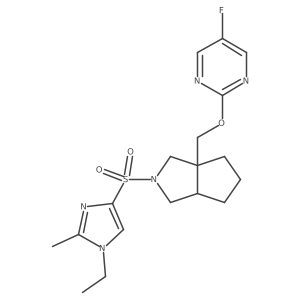 2-({2-[(1-ethyl-2-methyl-1H-imidazol-4-yl)sulfonyl]-octahydrocyclopenta[c]pyrrol-3a-yl}methoxy)-5-fluoropyrimidine Structure