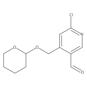6-Chloro-4-[[(tetrahydro-2H-pyran-2-yl)oxy]methyl]-3-pyridinecarboxaldehyde结构式
