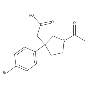 2-[1-Acetyl-3-(4-bromophenyl)pyrrolidin-3-yl]acetic acid结构式