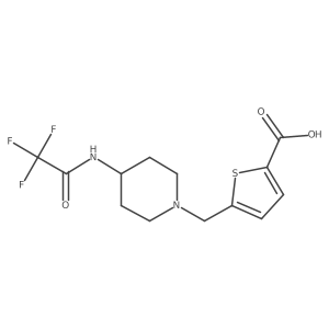 5-{[4-(2,2,2-Trifluoroacetamido)piperidin-1-yl]methyl}thiophene-2-carboxylic acid结构式