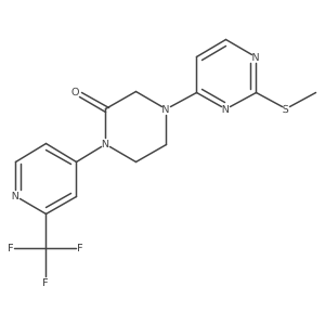 4-[2-(Methylsulfanyl)pyrimidin-4-yl]-1-[2-(trifluoromethyl)pyridin-4-yl]piperazin-2-one Structure