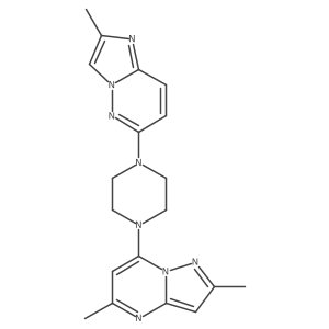 1-{2,5-Dimethylpyrazolo[1,5-a]pyrimidin-7-yl}-4-{2-methylimidazo[1,2-b]pyridazin-6-yl}piperazine结构式
