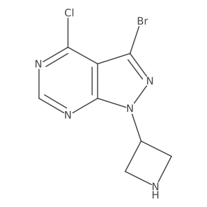 3-{3-bromo-4-chloro-1H-pyrazolo[3,4-d]pyrimidin-1-yl}azetidine Structure