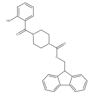 (9H-fluoren-9-yl)methyl 4-(2-hydroxybenzoyl)piperazine-1-carboxylate Structure