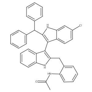 N-(2-((2'-Benzhydryl-6'-chloro-1H,1'H-[3,3'-biindol]-2-yl)methyl)phenyl)acetamide Structure