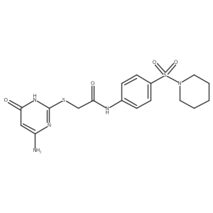 2-((4-Amino-6-hydroxypyrimidin-2-yl)thio)-N-(4-(piperidin-1-ylsulfonyl)phenyl)acetamide Structure