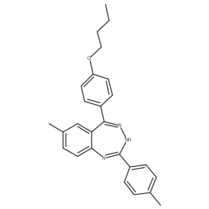 5-(4-Butoxy-phenyl)-7-methyl-2-p-tolyl-3H-benzo[e][1,2,4]triazepine结构式