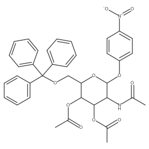 Glucopyranoside, p-nitrophenyl 2-acetamido-2-deoxy-6-O-trityl-, diacetate, I(2)-D- Structure