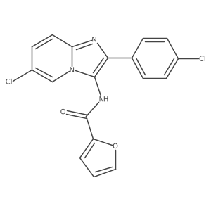O=C(Nc1c(-c2ccc(Cl)cc2)nc2ccc(Cl)cn12)c1ccco1结构式