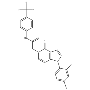 2-(1-(2,4-dimethylphenyl)-4-oxo-1H-pyrazolo[3,4-d]pyrimidin-5(4H)-yl)-N-(4-(trifluoromethyl)phenyl)acetamide结构式