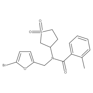 N-[(5-bromofuran-2-yl)methyl]-N-(1,1-dioxidotetrahydrothiophen-3-yl)-2-methylbenzamide Structure