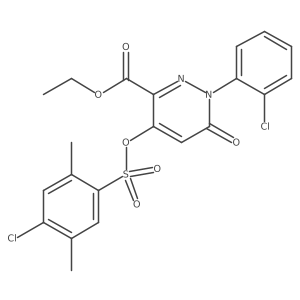 Ethyl 4-(((4-chloro-2,5-dimethylphenyl)sulfonyl)oxy)-1-(2-chlorophenyl)-6-oxo-1,6-dihydropyridazine-3-carboxylate Structure