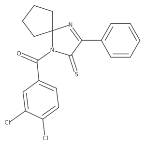 1-(3,4-Dichlorobenzoyl)-3-phenyl-1,4-diazaspiro[4.4]non-3-ene-2-thione结构式
