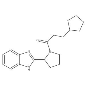 1-[2-(1H-benzimidazol-2-yl)pyrrolidin-1-yl]-3-cyclopentylpropan-1-one结构式