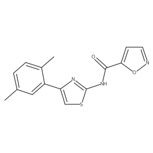 N-(4-(2,5-dimethylphenyl)thiazol-2-yl)isoxazole-5-carboxamide结构式