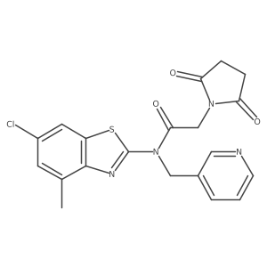 N-(6-chloro-4-methylbenzo[d]thiazol-2-yl)-2-(2,5-dioxopyrrolidin-1-yl)-N-(pyridin-3-ylmethyl)acetamide结构式
