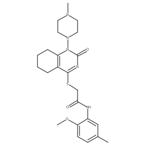 N-(2-methoxy-5-methylphenyl)-2-((1-(4-methylpiperazin-1-yl)-2-oxo-1,2,5,6,7,8-hexahydroquinazolin-4-yl)thio)acetamide Structure