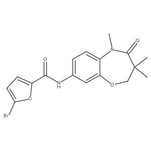 5-bromo-N-(3,3,5-trimethyl-4-oxo-2,3,4,5-tetrahydrobenzo[b][1,4]oxazepin-8-yl)furan-2-carboxamide结构式