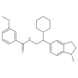3-methoxy-N-(2-(1-methylindolin-5-yl)-2-(piperidin-1-yl)ethyl)benzamide结构式