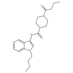 ethyl 1-((1-(2-methoxyethyl)-1H-indol-3-yl)carbamoyl)piperidine-4-carboxylate结构式
