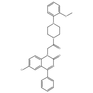 6-chloro-1-[2-[4-(2-methoxyphenyl)piperazin-1-yl]-2-oxo-ethyl]-4-phenyl-quinazolin-2-one结构式