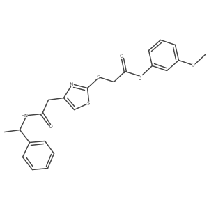 N-(3-methoxyphenyl)-2-((4-(2-oxo-2-((1-phenylethyl)amino)ethyl)thiazol-2-yl)thio)acetamide Structure