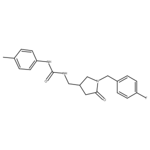 1-((1-(4-Fluorobenzyl)-5-oxopyrrolidin-3-yl)methyl)-3-(p-tolyl)urea结构式