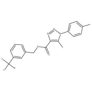 3-(trifluoromethyl)benzyl 5-methyl-1-(p-tolyl)-1H-1,2,3-triazole-4-carboxylate结构式