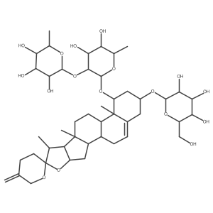 beta-D-Galactopyranoside, (1beta,3beta)-3-(beta-D-glucopyranosyloxy)spirosta-5,25(27)-dien-1-yl 6-deoxy-2-O-(6-deoxy-alpha-L-mannopyranosyl)-结构式