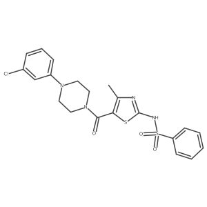 Benzenesulfonamide, N-[5-[[4-(3-chlorophenyl)-1-piperazinyl]carbonyl]-4-methyl-2-thiazolyl]- Structure