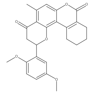 2-(2,5-dimethoxyphenyl)-5-methyl-2,3,9,10,11,12-hexahydro-4H,8H-benzo[c]pyrano[2,3-f]chromene-4,8-dione结构式