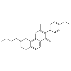 9-(2-methoxyethyl)-3-(4-methoxyphenyl)-2-methyl-9,10-dihydrochromeno[8,7-e][1,3]oxazin-4(8H)-one Structure