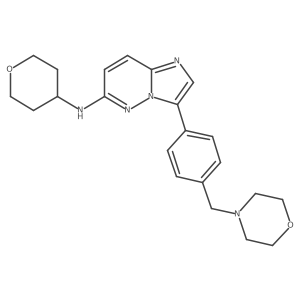 3-(4-(morpholinomethyl)phenyl)-N-(tetrahydro-2H-pyran-4-yl)imidazo[1,2-b]pyridazin-6-amine结构式