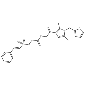 2-{2,5-dimethyl-1-[(thiophen-2-yl)methyl]-1H-pyrrol-3-yl}-2-oxoethyl 2-(2-phenylethenesulfonamido)acetate Structure